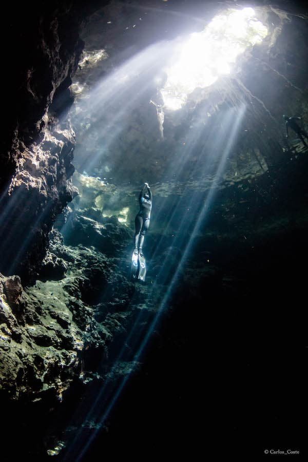 freediving iin cenotes