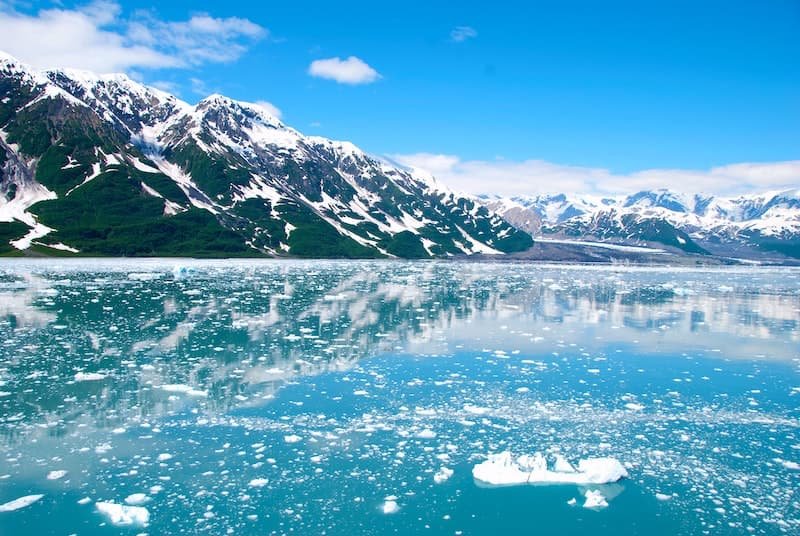 sea and mountains in alaska